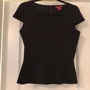 Black petite peplum top